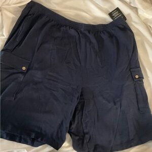 Blue and Black Cargo Shorts with Comfortable Fit